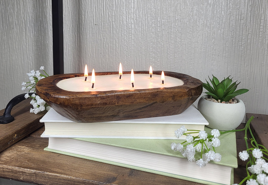Fragrance Free Carved Bowl Soy Candles