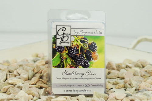 Positively Glowing Soy Candles blackberry bliss fragrance cubes work in most electric melters and provide a safe way to have beautiful fragrance all day long. This is an uncomplicated and wonderful fragrance that remains a bestseller. You will smell the strong and delicious fragrance of fresh blackberries and not much else. Yum!