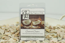 Load image into Gallery viewer, Positively Glowing Soy Candles coconut cream fragrance cubes work in most electric melters and provide a safe way to have beautiful fragrance all day long.  tropical splash with nuances of ozone, pineapple, papaya and mango, with a heart of coconut and sweet coconut milk. So fragrant!
