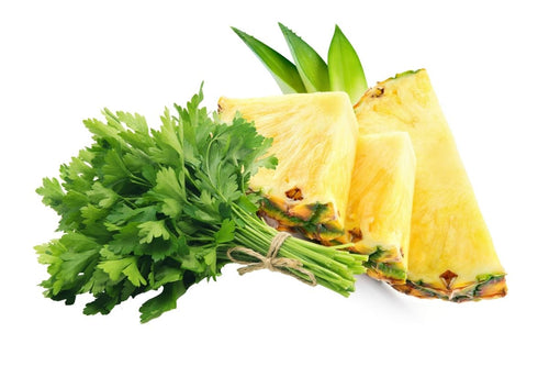 Pineapple & Parsley – This aromatic pineapple fragrance is blended with coconut, orange, and the subtle note of parsley, vanilla and a wee bit of musk to complete this aroma.  A positive fragrance to use all year round.   Scent throw: med/strong